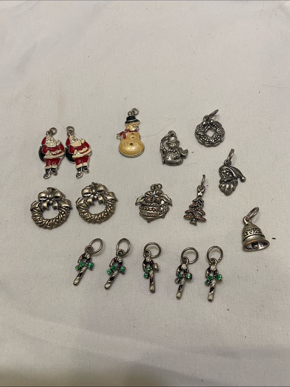 Christmas Charm Lot - Santa, Snowmen, Wreaths & Candy Canes
